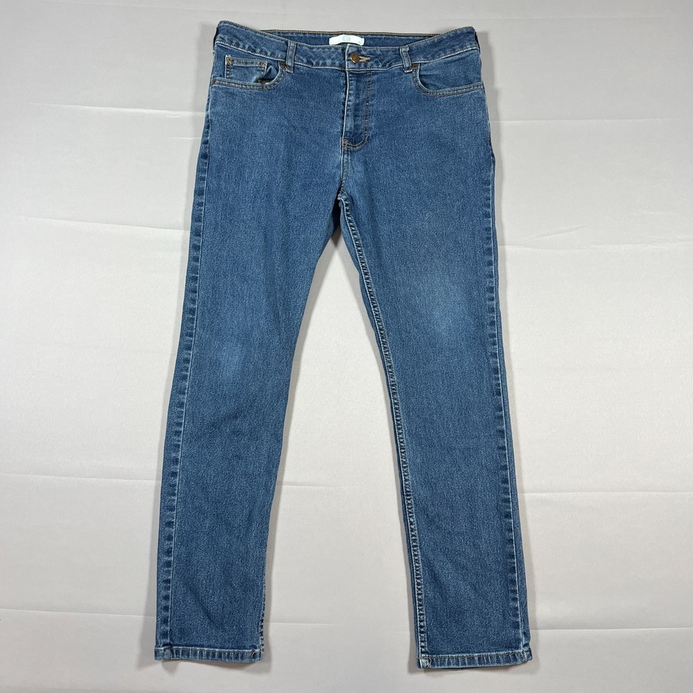 C&A Skinny Jeans Mens 33 Blue Denim Mid Rise Zip Fly‎ Medium Wash Streetwear
